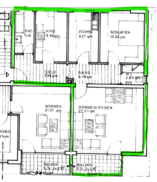 3-Zi-Wohnung in Fürth-Hamburger Str. – 1. OG, 90768 Fürth
