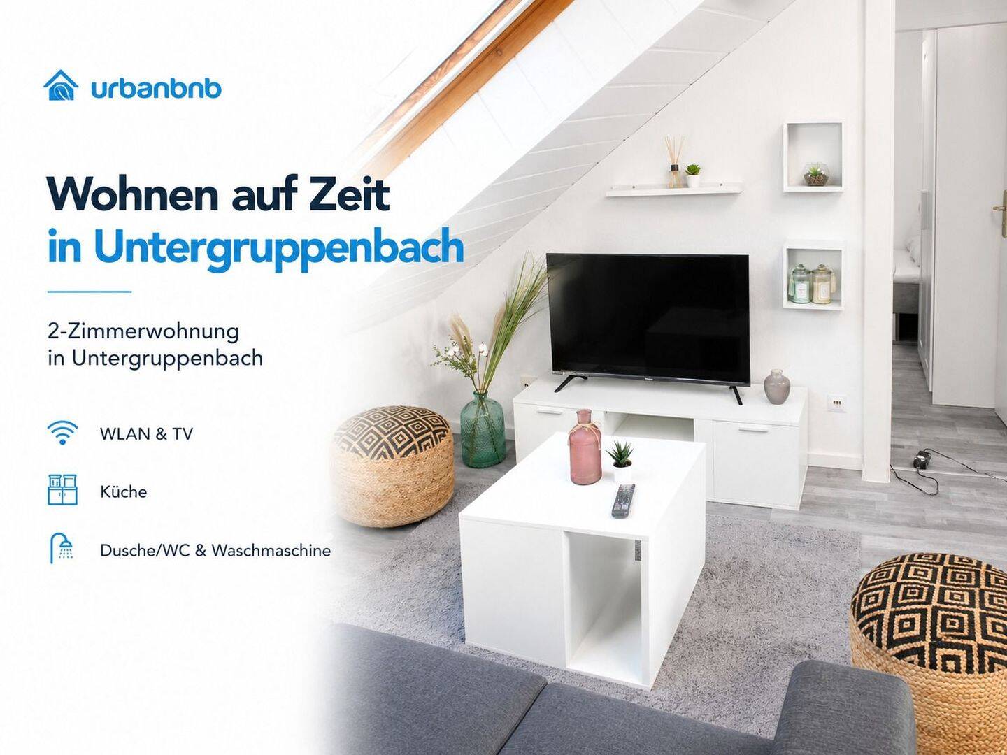 Möblierte 2-Zimmerwohnung Untergruppenbach – Wohnen auf Zeit Heilbronn, 74199 Untergruppenbach
