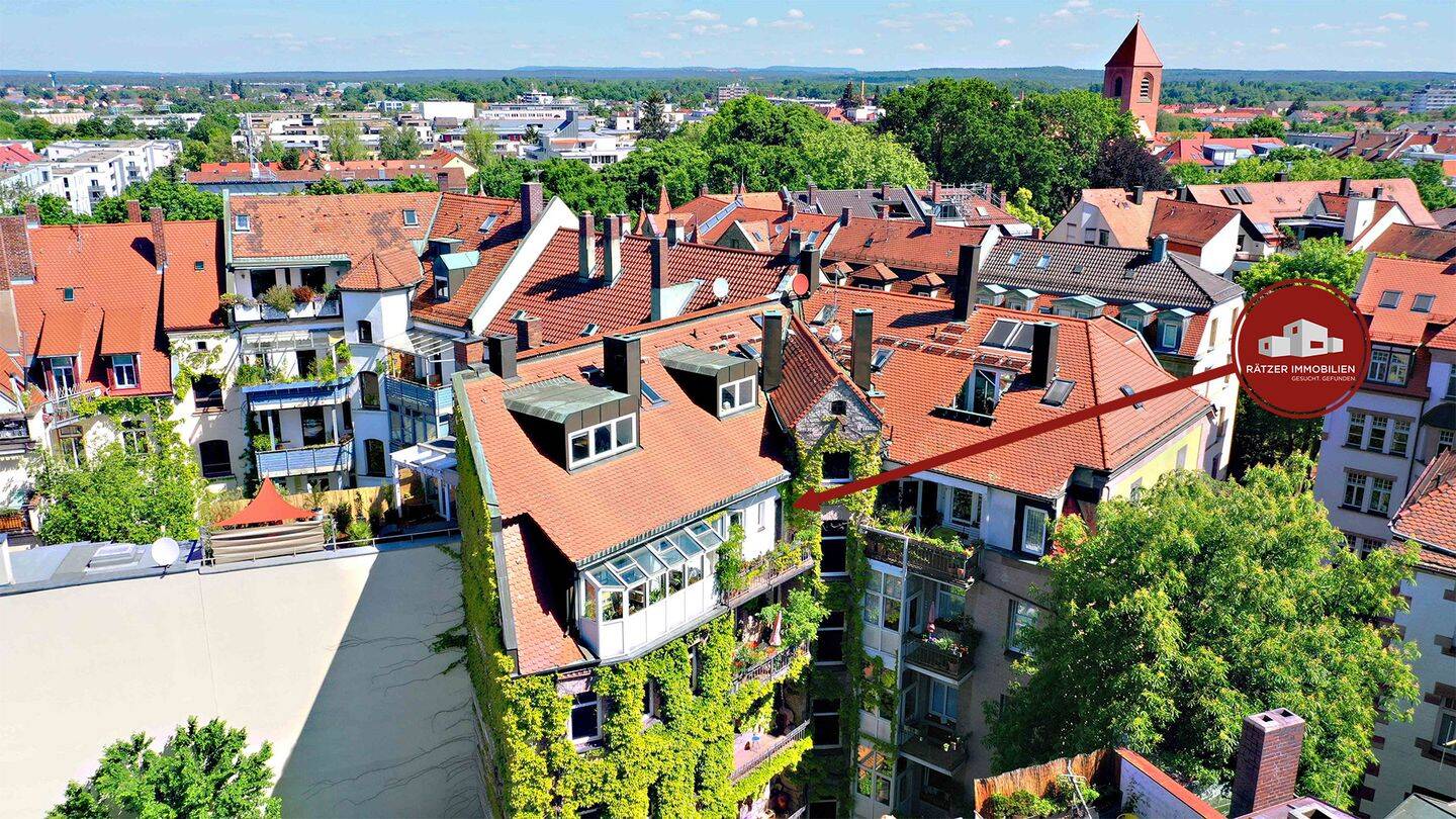 Stadtnah und ruhig 3-Zimmer-Maisonettewohnung mit Balkon/Wintergarten, 90408 Nürnberg (Großreuth h. d. Veste Gärten h. d. Veste Maxfeld Nordbahnhof Sankt Johannis)