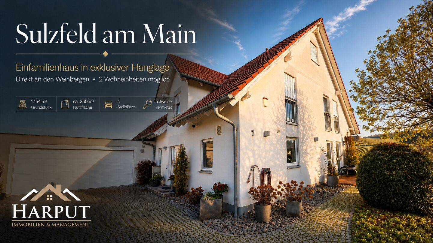 Freistehendes Einfamilienhaus in Hanglage an den Weinbergen, 97320 Sulzfeld a. Main