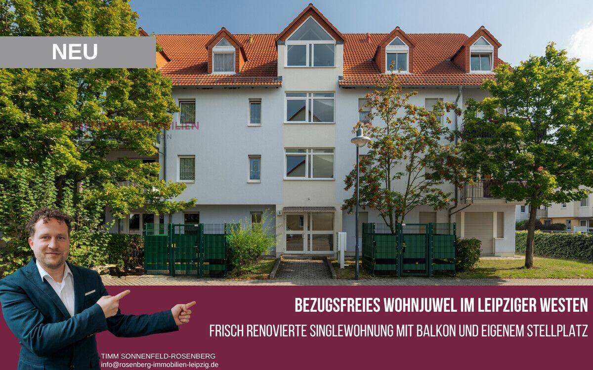 Stilvoll modernisiert & bezugsfrei: Singlewohnung mit Balkon & Stellplatz in Böhlitz-Ehrenberg, 4178 Leipzig (Burghausen-Rückmarsdorf Böhlitz-Ehrenberg)