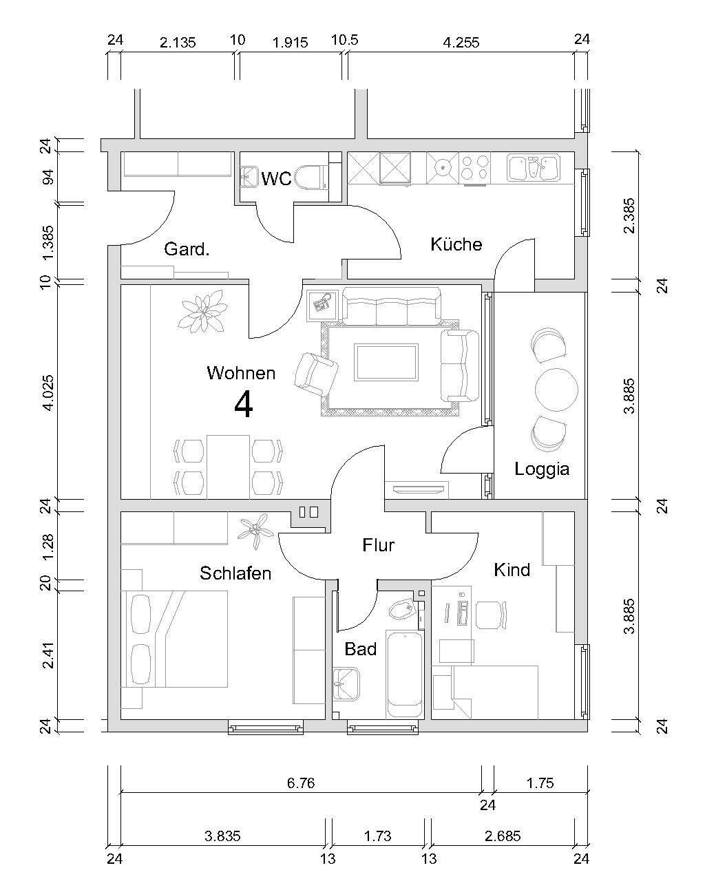 Eine geräumige Wohnung mit Potenzial, 44809 Bochum (Grumme Hamme Hofstede Innenstadt Riemke)