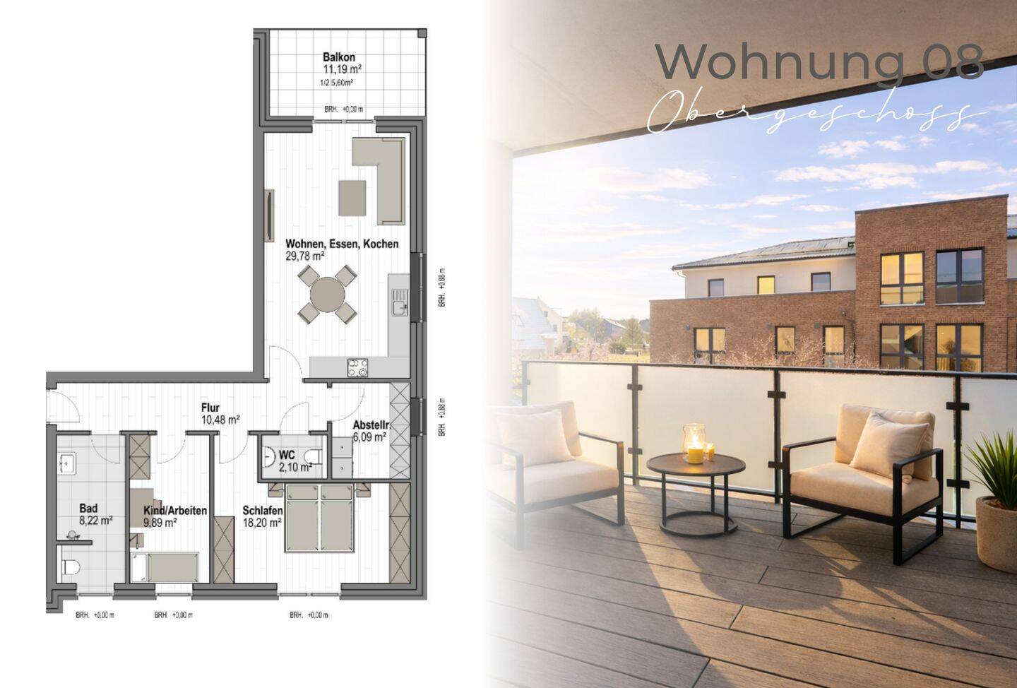 RESERVIERT – Förderfähige und grüne 3-Zimmer Obergeschosswohnung mit Balkon – Erstbezug –, 49448 Lemförde