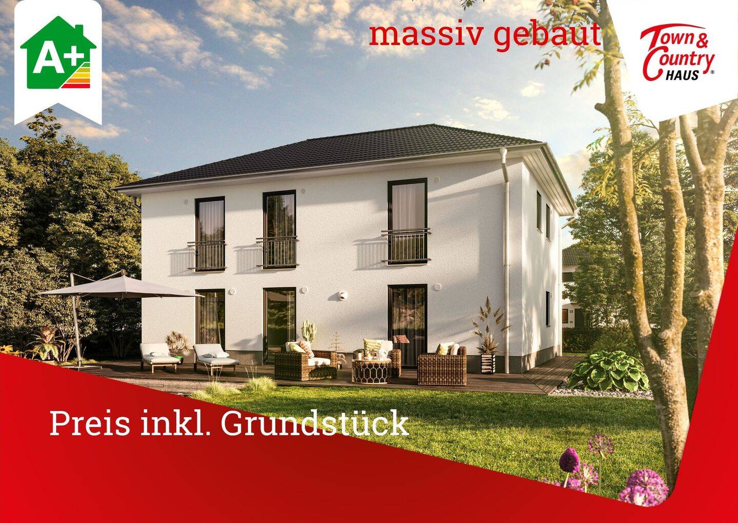 massiv gebaut, Preis schlüsselfertig inkl. Grundstück, 54331 Pellingen