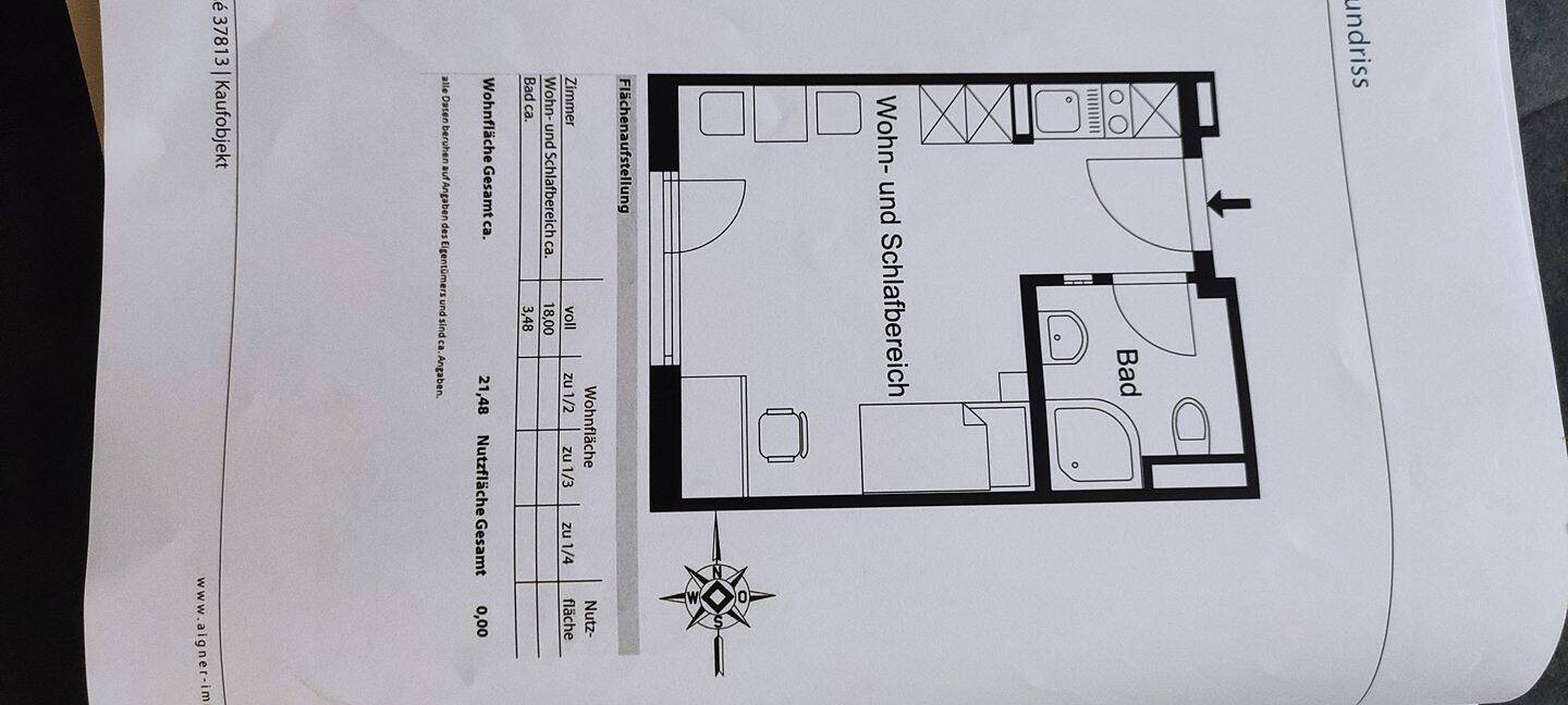 Mietwohnung, 1 Zimmer, 21 m², in München, 80637 München (Moosach Neuhausen-Nymphenburg)