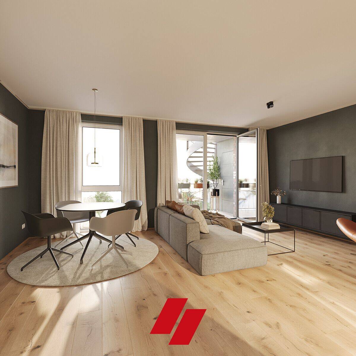 Neubau Erstbezug:  Exklusive und hochwertig ausgestattete 3 Zimmer Wohnung  im 1. OG- Haus C