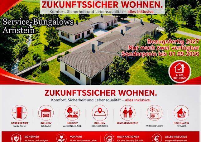 Zukunftssicher wohnen – Service Bungalows Arnstein – KfW 55, 97450 Arnstein