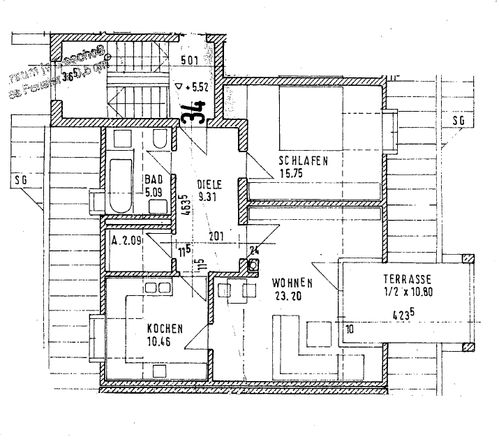 Moderne 2-Zimmer-DG-Wohnung mit Einbauküche und Terrasse in Denning-Bogenhausen, 81929 München (Bogenhausen Trudering-Riem)