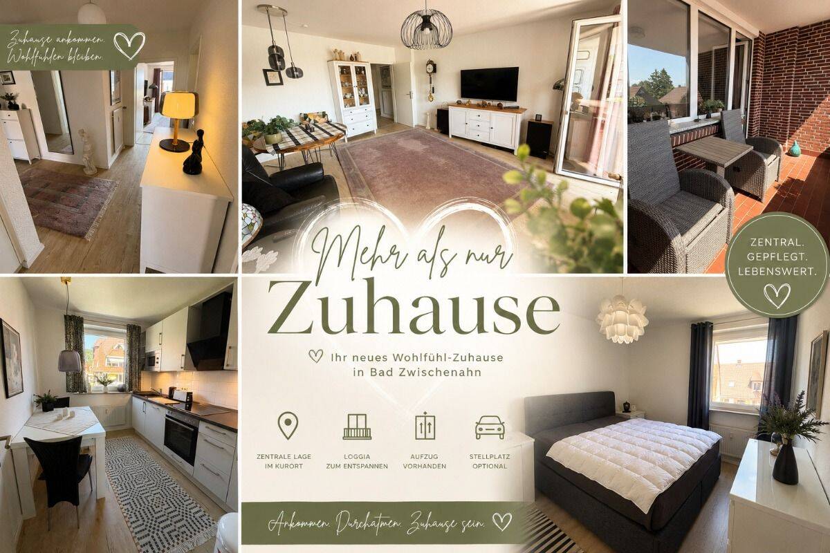 RESERVIERT! Schöner Wohnen- gepflegte 3- Zi. Wohnung (7) mit Aufzug & Loggia in Bad Zwischenahn!, 26160 Bad Zwischenahn