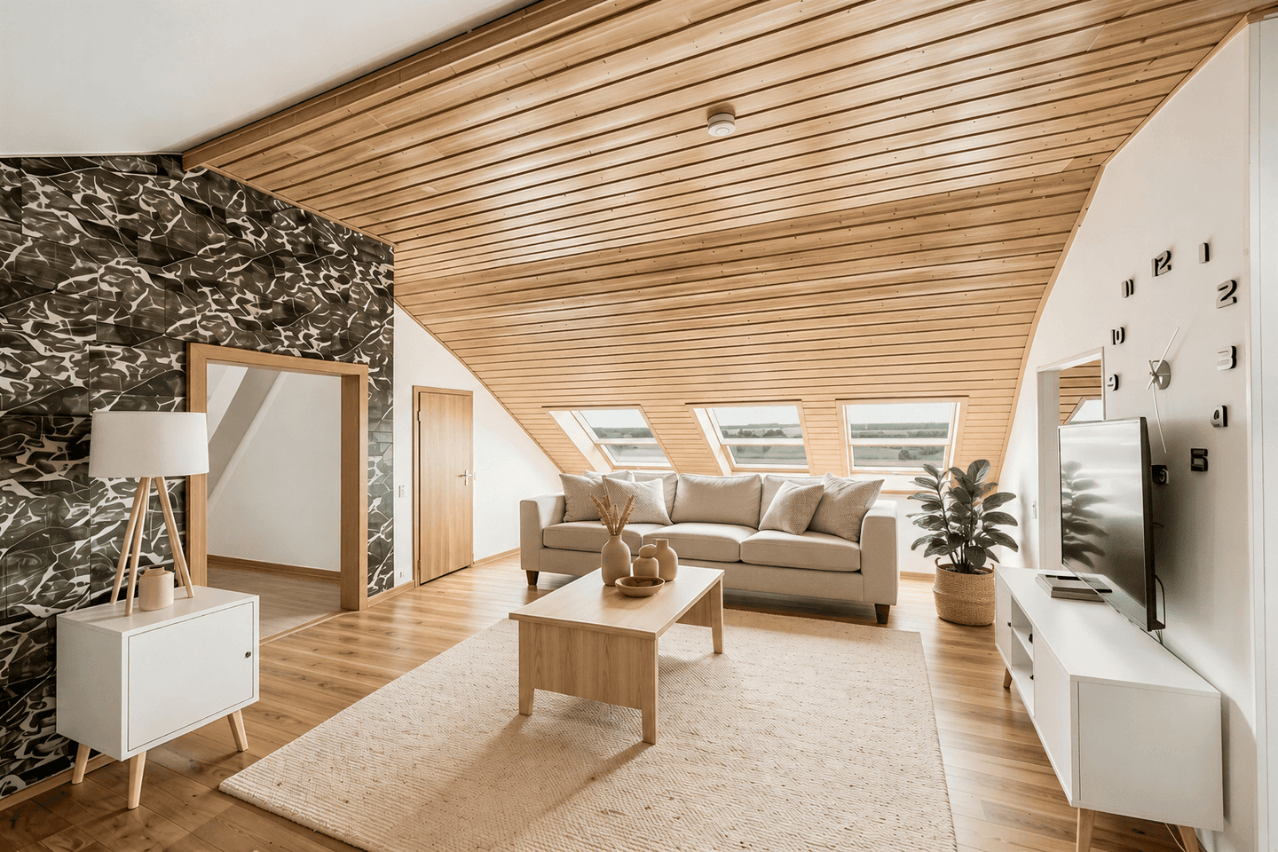 Wohnen mit Weitblick: Lichtdurchflutete Dachgeschosswohnung mit Seeblick, 84163 Marklkofen