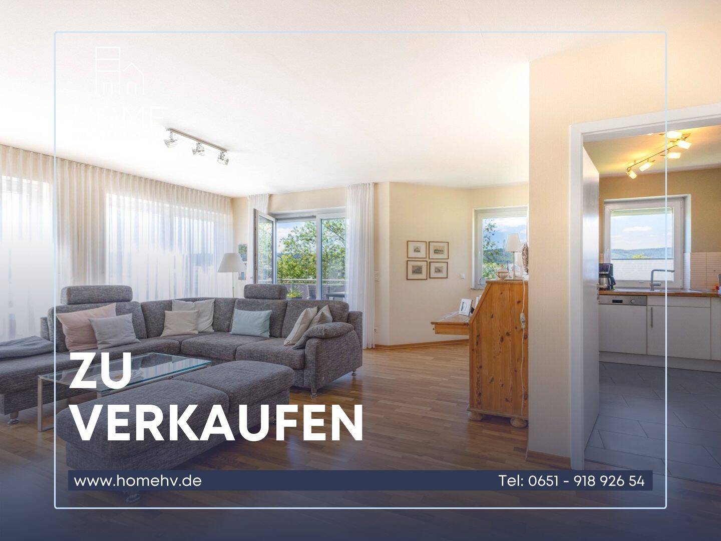 Kenn: Attraktive 3 ZKB-Wohnung mit ca. 100 m² WFL, Balkon und Garage in begehrter Lage, 54344 Kenn