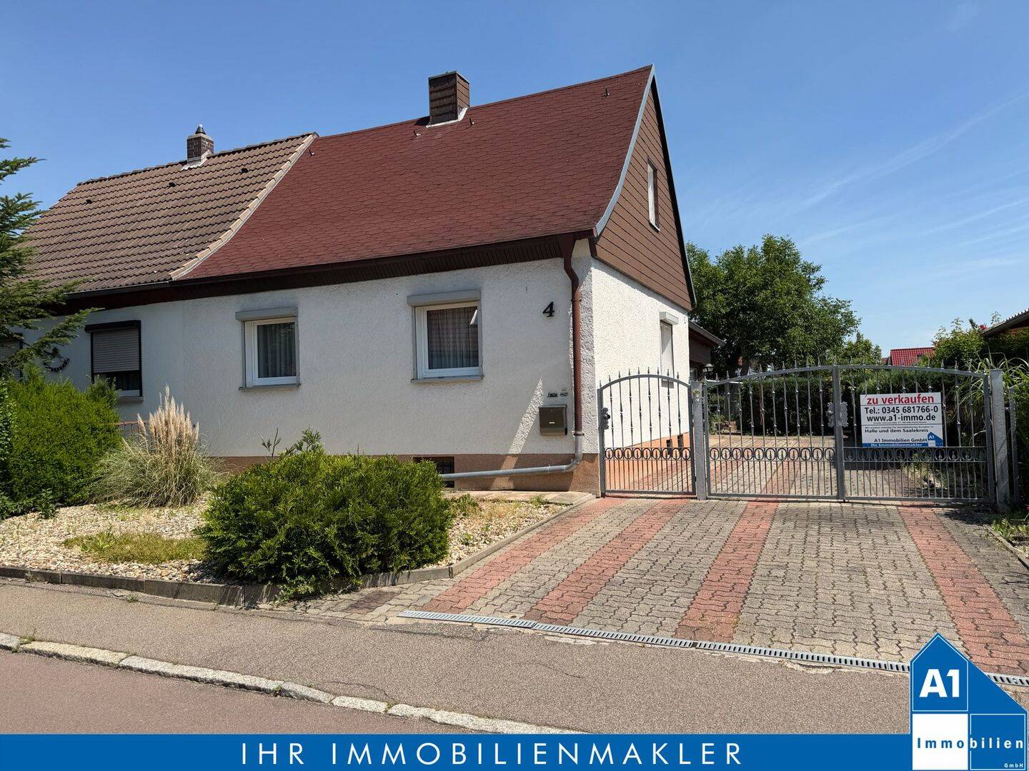 Halle/ Rosengarten: Gemütliche Doppelhaushälfte mit EBK, Garage und großzügigem Grundstück – KEIN Erbbaupachtgrundstück, 6130 Halle (Saale) (Ammendorf-Beesen Damaschkestraße Dieselstraße Südstadt)