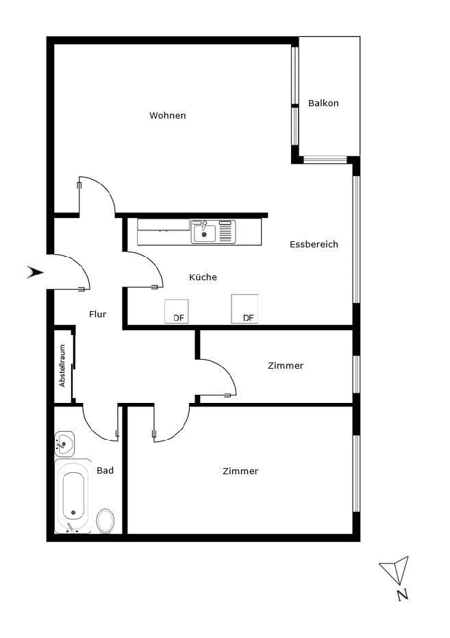 Drei Zimmer, viele Möglichkeiten, 13403 Berlin (Reinickendorf Kolonie Erholung Kolonie Gartenfreunde Tegel Wittenau)