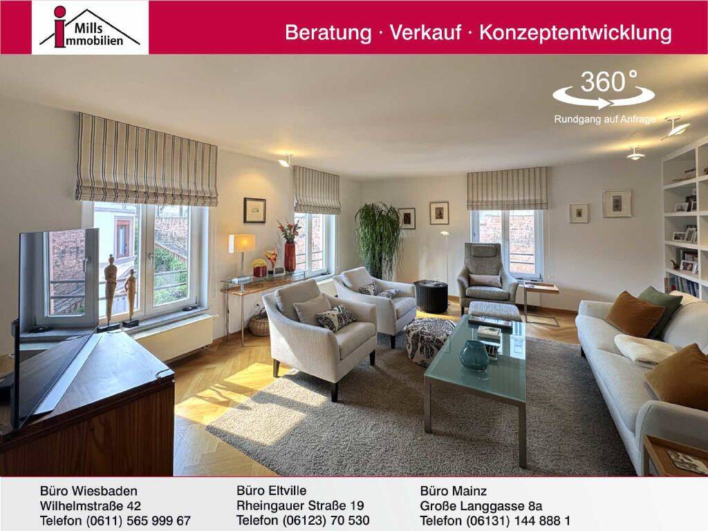 Großzügige und luxuriöse Traumwohnung mit Aufzug in begehrter Wohnlage der Mainzer Altstadt, 55116 Mainz (Altstadt Neustadt Oberstadt)