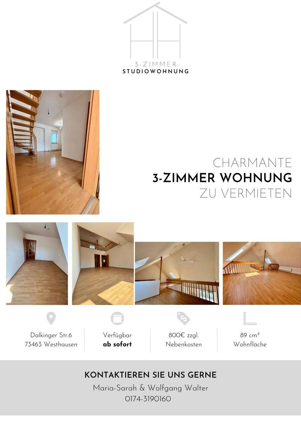 Charmante 3-Zimmer-Studio-Wohnung, 73463 Westhausen