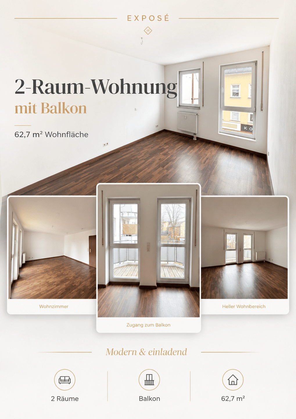 Helle 2-Zimmer-Wohnung mit Balkon – ideal geschnitten, 9116 Chemnitz