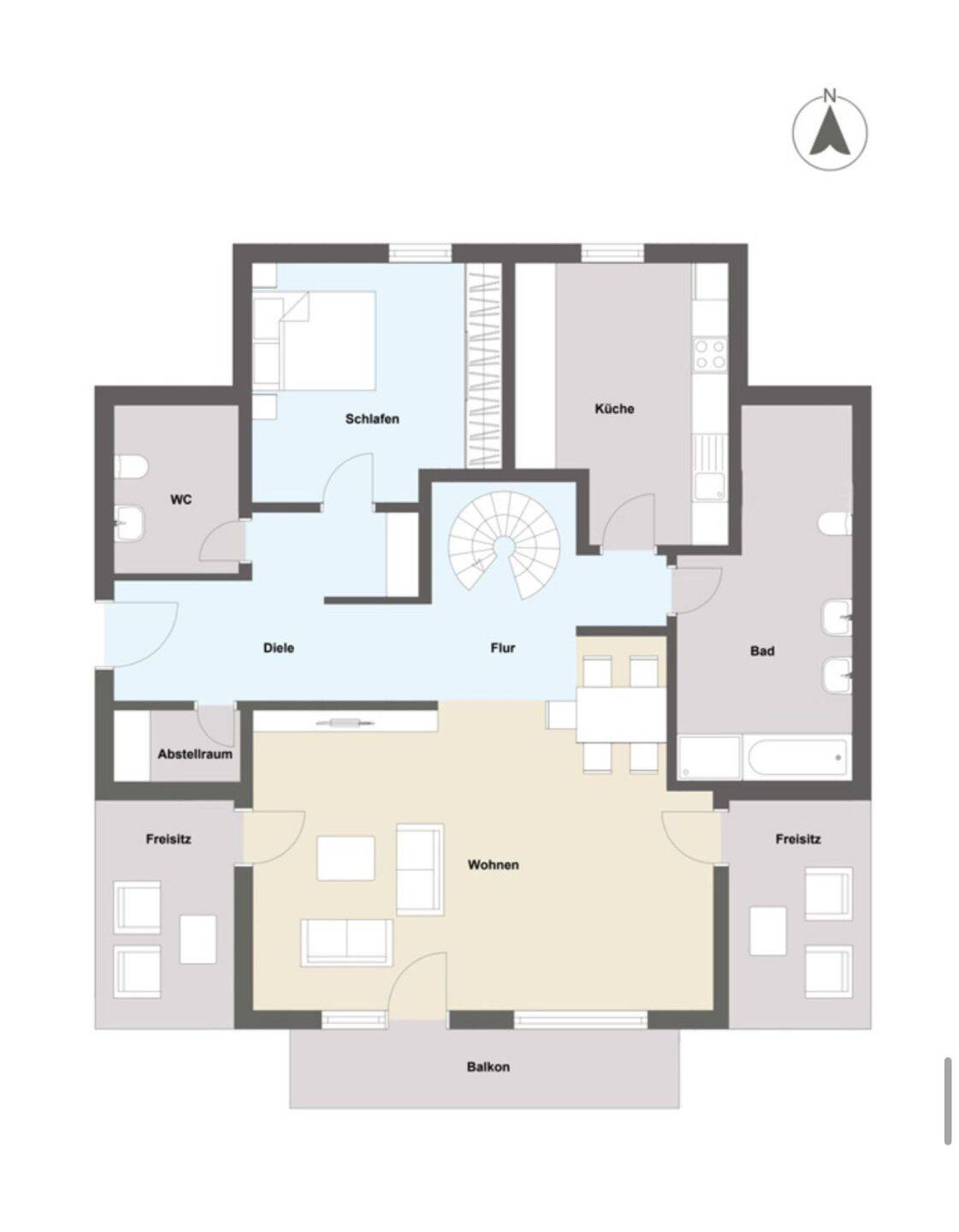 Wohnen auf 2 Ebenen: 153qm Maisonette, 3 Balkone & TG-Stellplatz in Hanauer Bestlage, 63450 Hanau