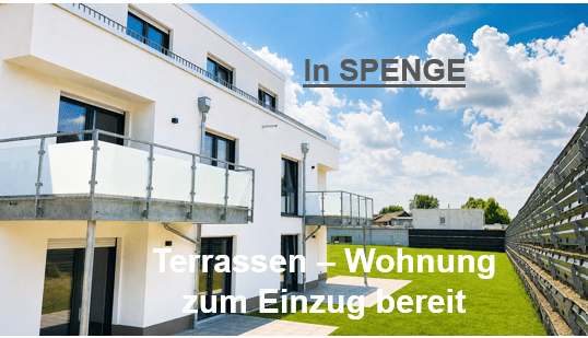 In SPENGE: 3 Zi. Neubau – Terrassen – Wohnung zum EInzug bereit. 29m² Süd – West – Terrasse plus Gartenbereich., 33739 Bielefeld