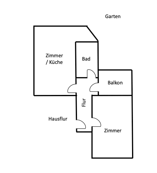 1 Zimmer Wohnung mit Balkon im Zentrum Krefelds, 47798 Krefeld (Cracau Dießem/Lehmheide Inrath/Kliedbruch Kempener Feld/Baakeshof Stadtmitte)
