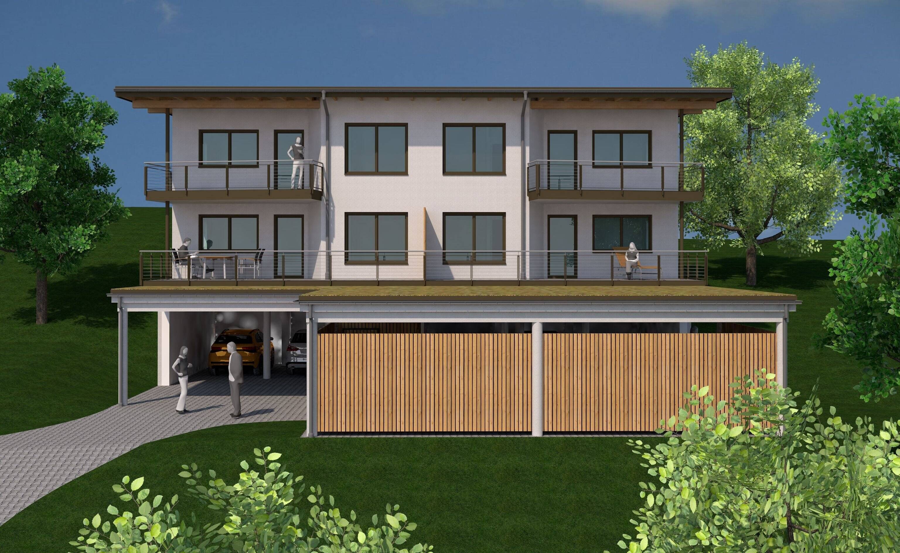 *Neubauprojekt in Drachselsried* Aussichtsverwöhnte 3-Zimmer-Eigentumswohnung in Randlage, KfW 40, OG rechts, mit Südbalkon, 94256 Drachselsried