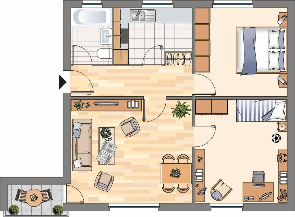 Schöne Erdgeschosswohnung in ruhiger Lage von Flensburg-Weiche zu vermieten, 24941 Flensburg (Friesischer Berg Sandberg Südstadt Weiche Westliche Höhe)