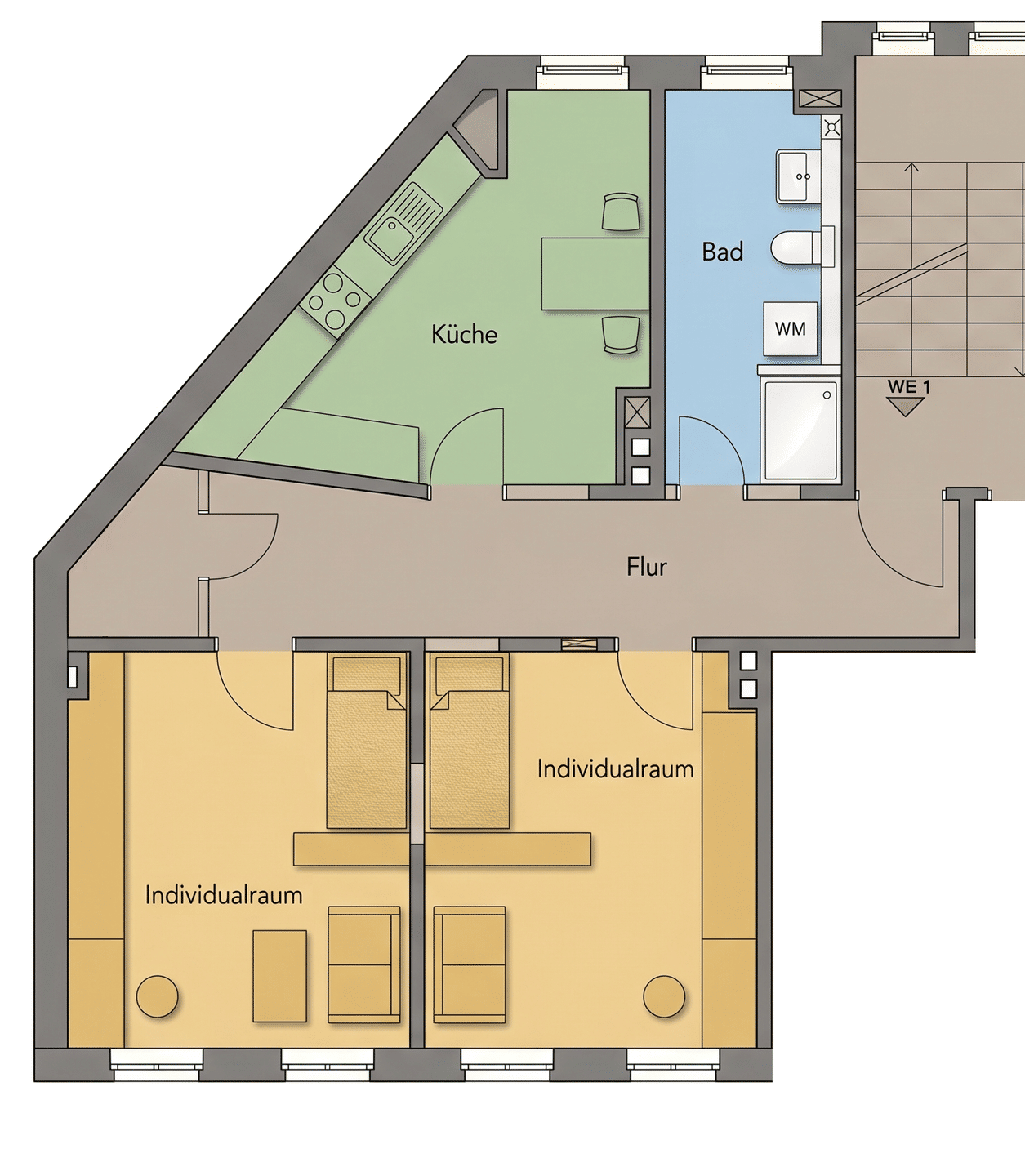 Inklusive Einbauküche: Sanierte 2-Raum-Wohnung im Erstbezug, 99089 Erfurt (Altstadt Andreasvorstadt Berliner Platz Ilversgehofen Rieth)
