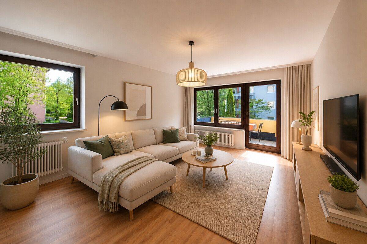 Schön Wohnen an der Isar – Lichtdurchflutete 3-Zimmer-Wohnung mit Balkon und Tiefgarage