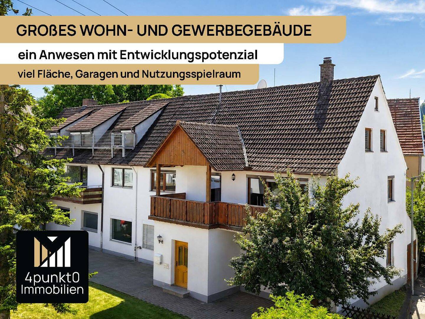 Großes Wohn- und Gewerbegebäude mit viel Fläche, Garagen und Nutzungsspielraum, 86751 Mönchsdeggingen