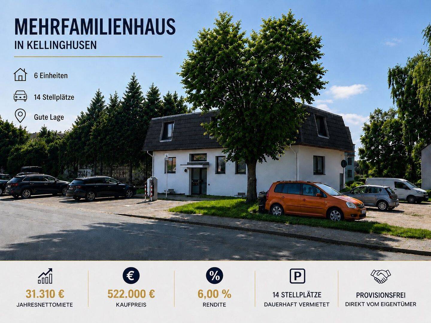 MFH mit 6 Einheiten + 14 Stellplätzen |  6,00 % Rendite | provisionsfrei, 25548 Kellinghusen