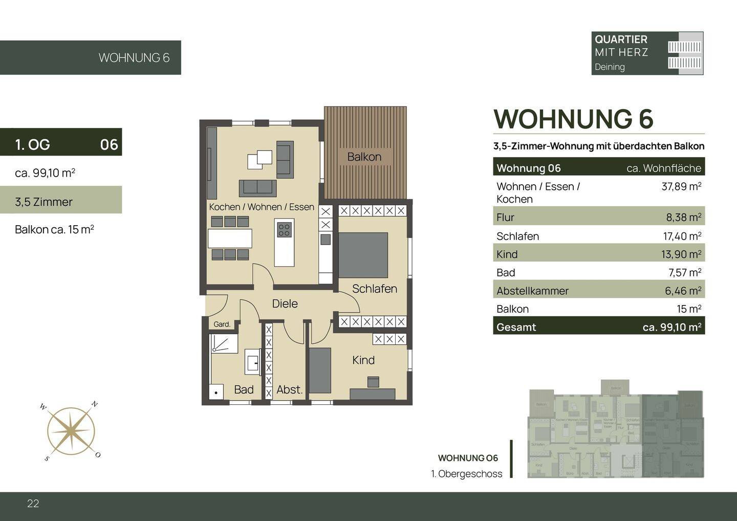 QUARTIER mit Herz   in   Deining Bürgermeister-Keckl-Straße 49:    Neubau von 9 Eigentumswohnungen, 92364 Deining