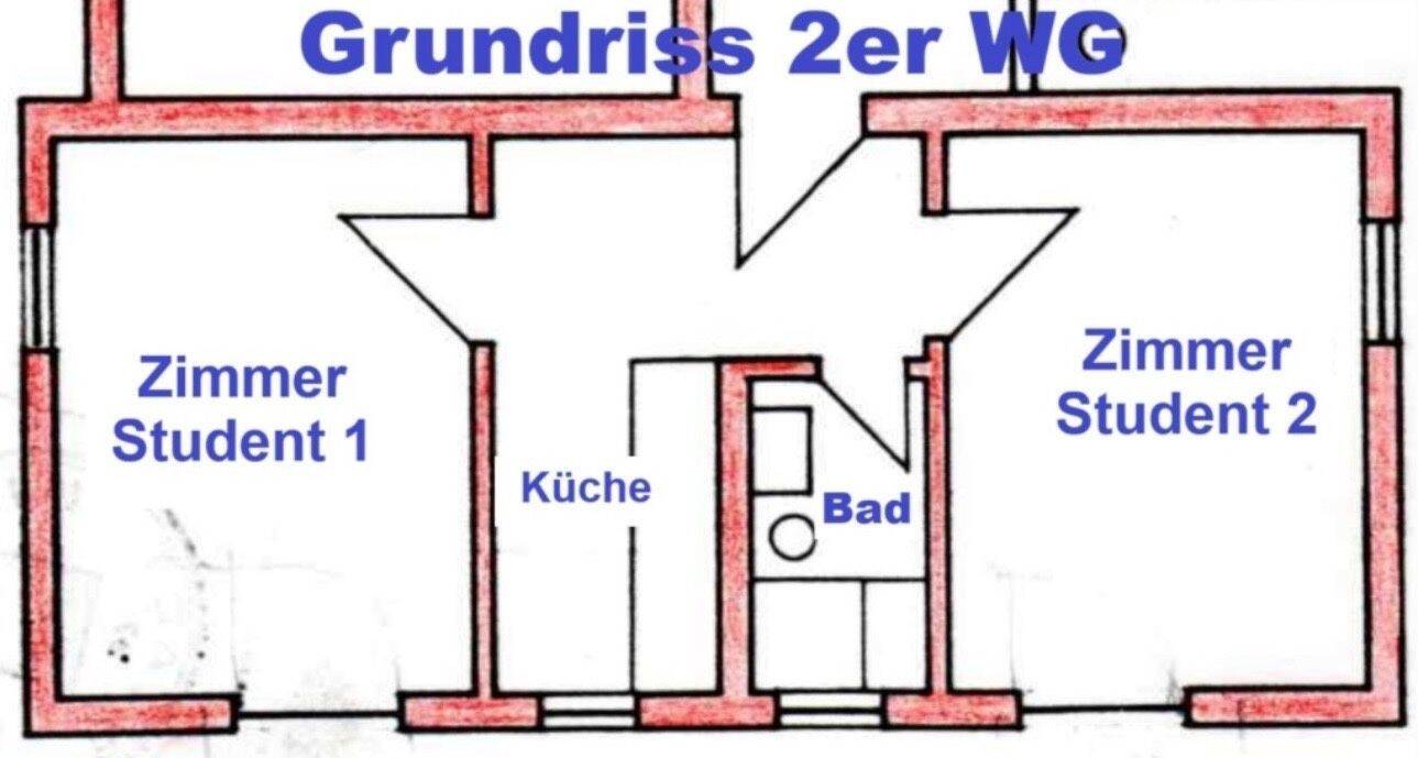 Helle 2-Zimmer-Wohnung zur Nachmiete in gemütlicher 2er-WG, 75175 Pforzheim