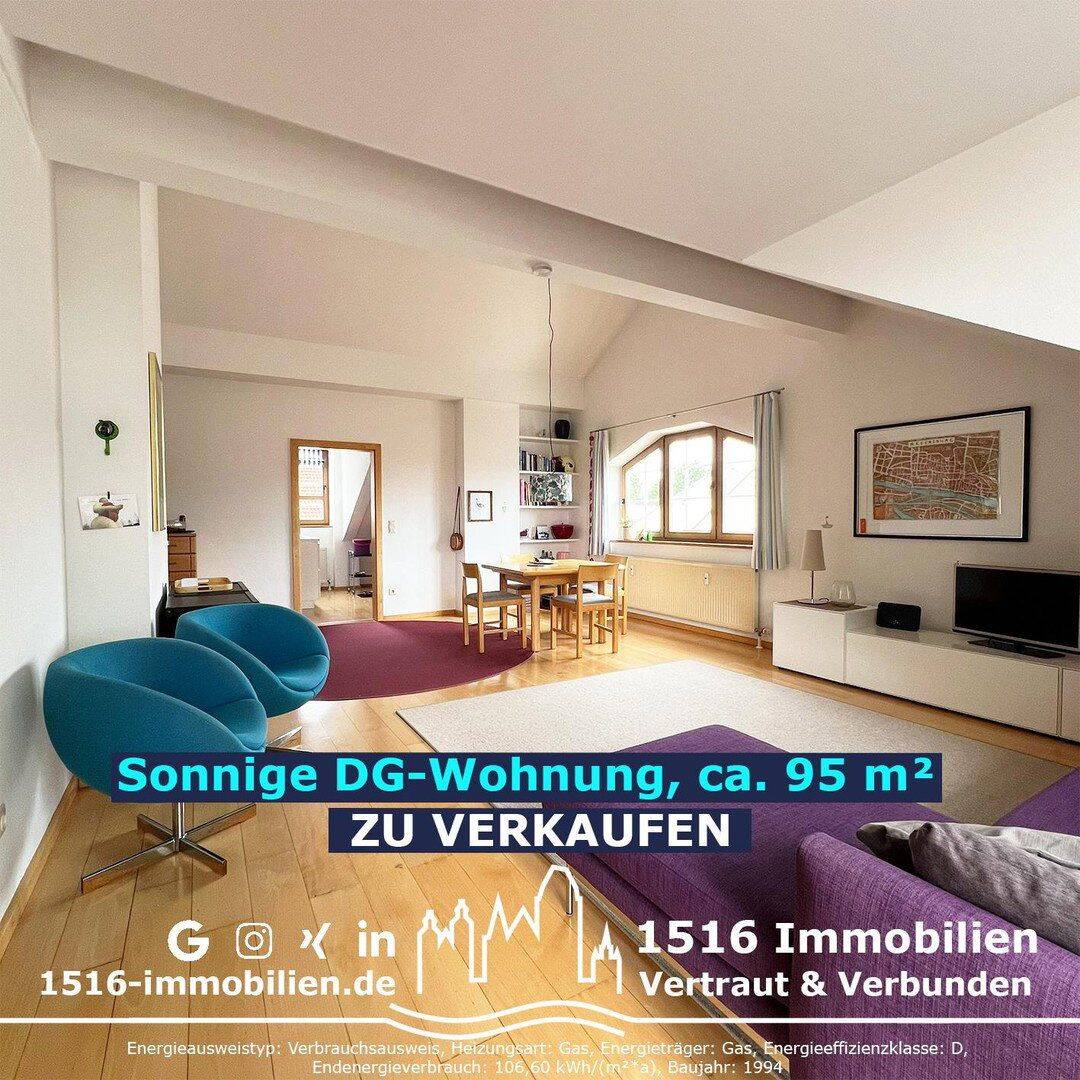 3ZKB Dachgeschosswohnung mit sonnigem Balkon