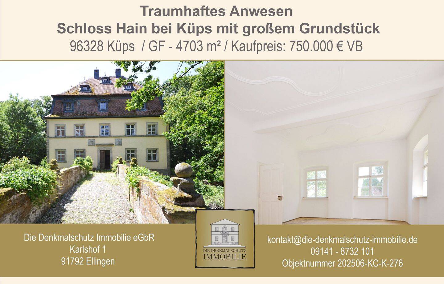 Traumhaftes Anwesen – Schloss Hain bei Küps mit großem Grundstück, 96328 Küps