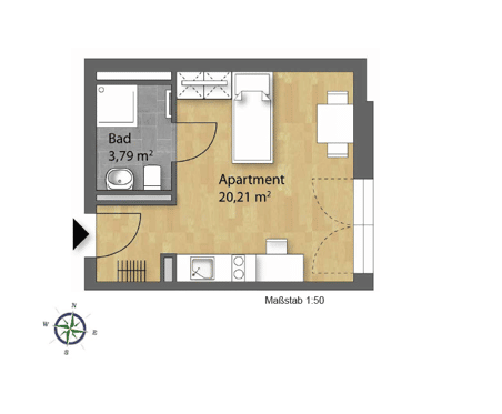 Studentenapartments, 93051 Regensburg (Galgenberg Großprüfening-Dechbetten-Königswiesen Kumpfmühl-Ziegetsdorf-Neuprüll)
