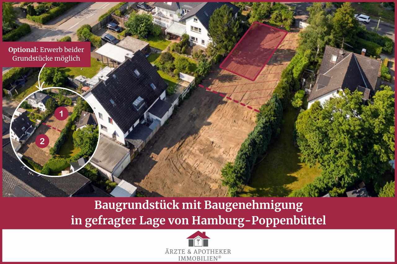 Baugrundstück mit Baugenehmigung in gefragter Lage von Hamburg-Poppenbüttel, 22399 Hamburg (Wandsbek Hummelsbüttel Lemsahl-Mellingstedt Poppenbüttel)
