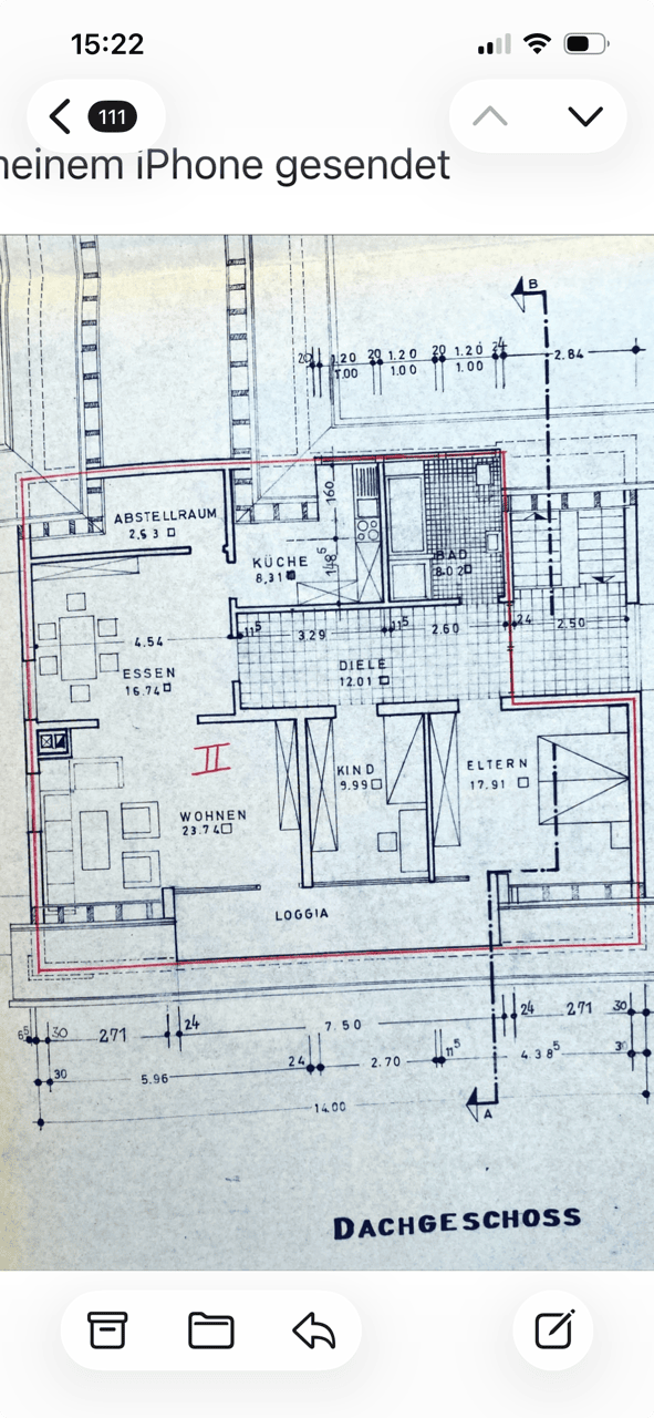 Komplett renoviert! 3 ZKB Dachgeschoß mit schöner Loggia, sehr ruhige Lage Niedermennig, 54329 Konz