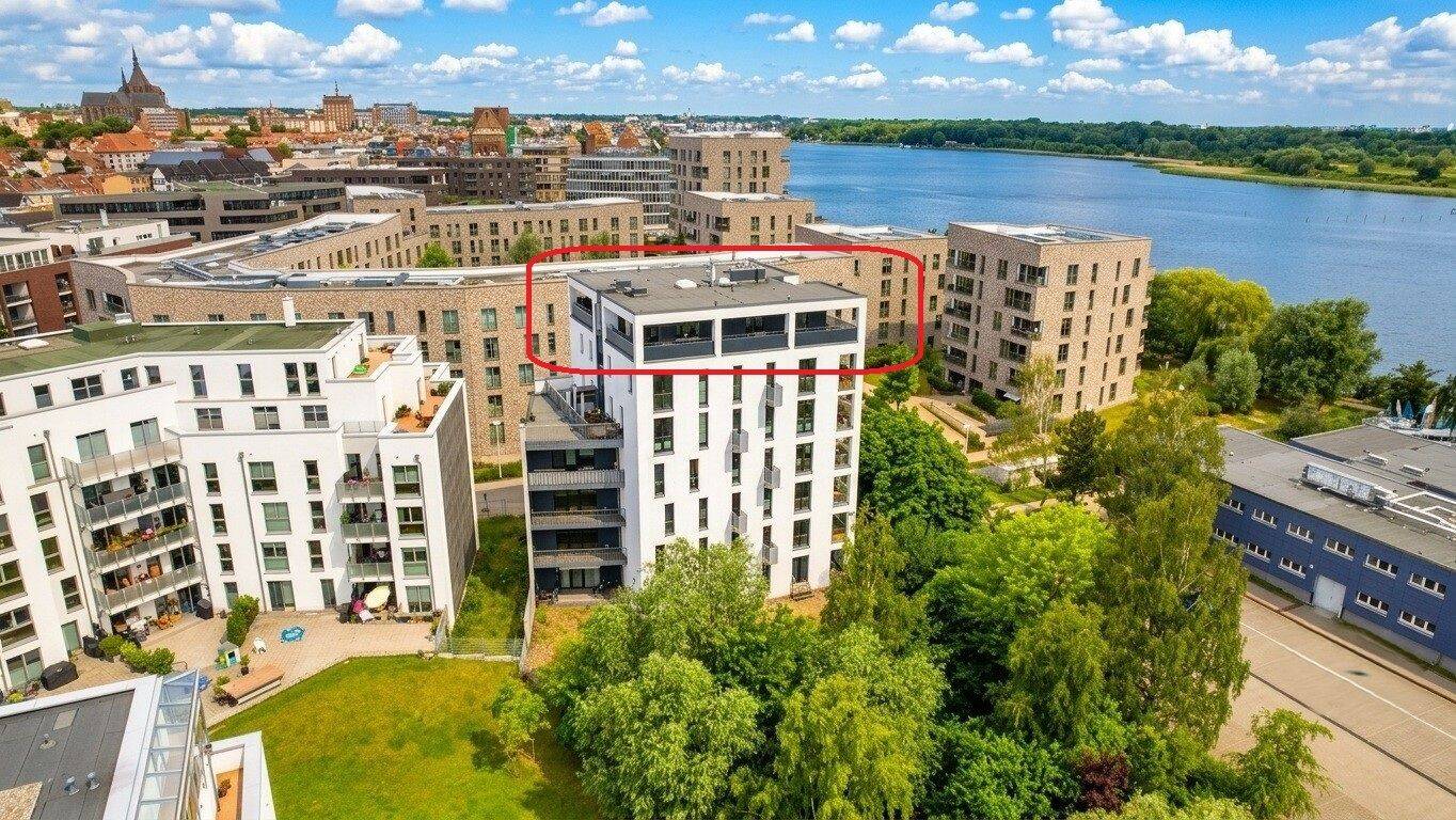 Außergewöhnliches Penthouse an der Warnow | Tiefgarage | www.LUTTER.net, 18055 Rostock (Brinckmansdorf Kassebohm Kröpeliner Tor-Vorstadt Stadtmitte)