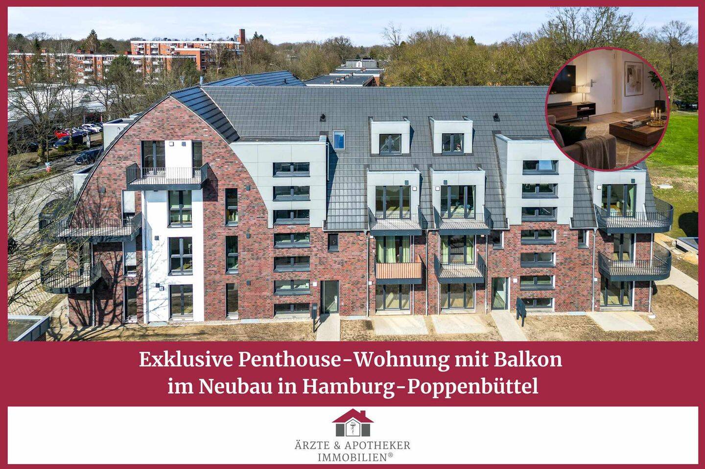 Exklusive Penthouse-Wohnung mit Balkon im Neubau in Hamburg-Poppenbüttel
