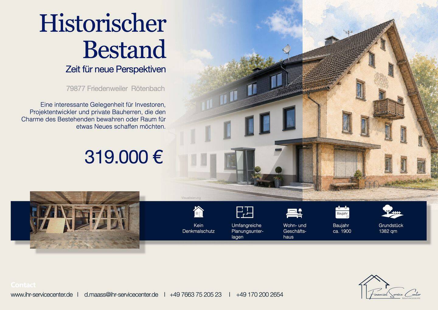 Historischer Gebäudebestand mit Zukunft – Sanierungsobjekt mit Entwicklungspotenzial auf 1.382 m² Grundstück, 79877 Friedenweiler