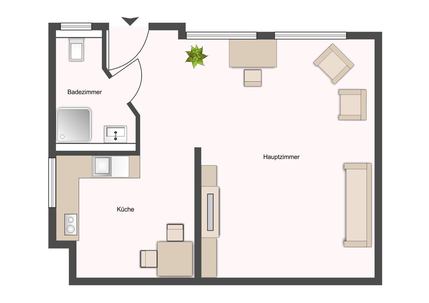 Schöne möblierte 1-Zimmer Wohnung in Stuttgart-Münster, 70376 Stuttgart (Bad Cannstatt Burgholzhof Münster Zuffenhausen)
