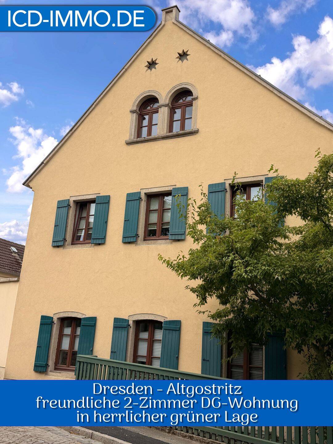 Freundliche 2-Zimmer DG Wohnung in Altgostritz mit viel grün rings rum in herrlicher ländliche Lage, 1217 Dresden (Kleinpestitz/Mockritz Leubnitz-Neuostra Räcknitz/Zschertnitz Strehlen Südvorstadt-Ost)