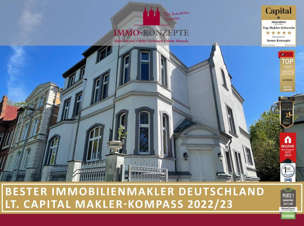 Exklusive 2-Zimmer-Dachgeschosswohnung in historischer Jugendstil-Villa mit Schlossblick, 19055 Schwerin