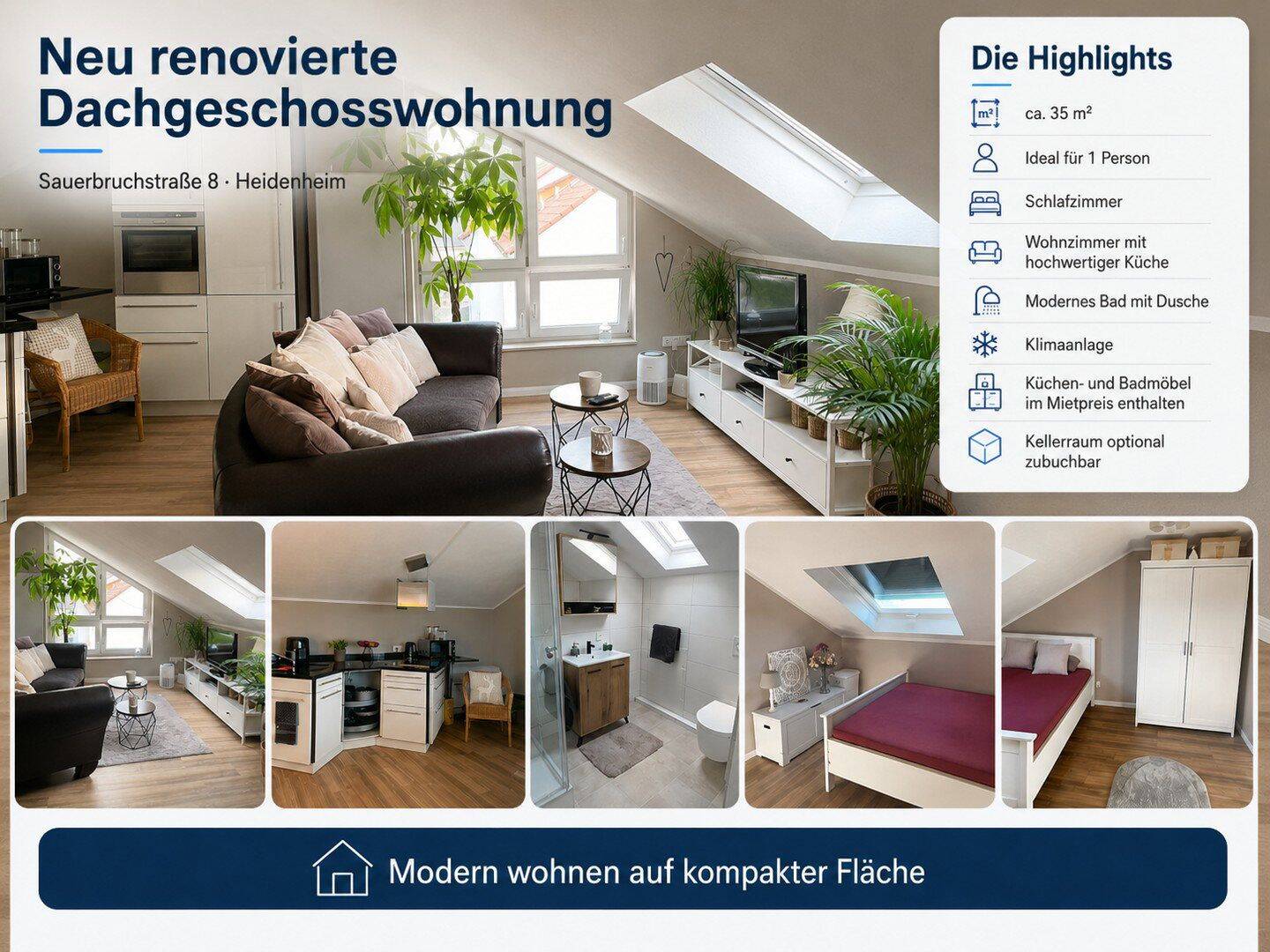 Neu renovierte Dachgeschosswohnung in Heidenheim, 89518 Heidenheim an der Brenz
