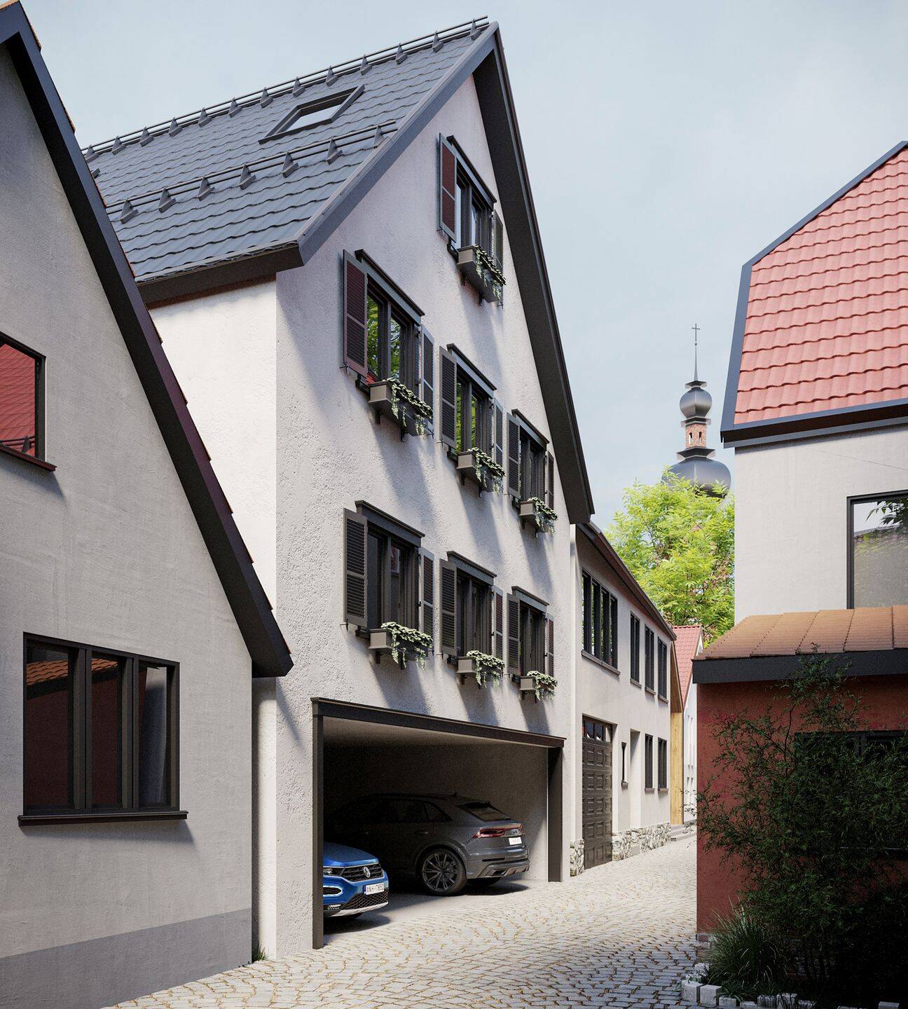 **Neubauprojekt in Eibelstadt: Modernes Stadthaus mit 3- und 4-Zimmer-Whg., Aufzug, Blk. & Garage**, 97246 Eibelstadt