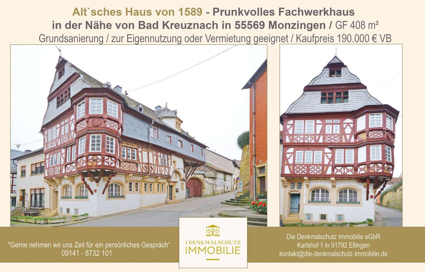Alt´sches Haus von 1589 – Prunkvolles Fachwerkhaus in der Nähe von Bad Kreuznach, 55569 Monzingen