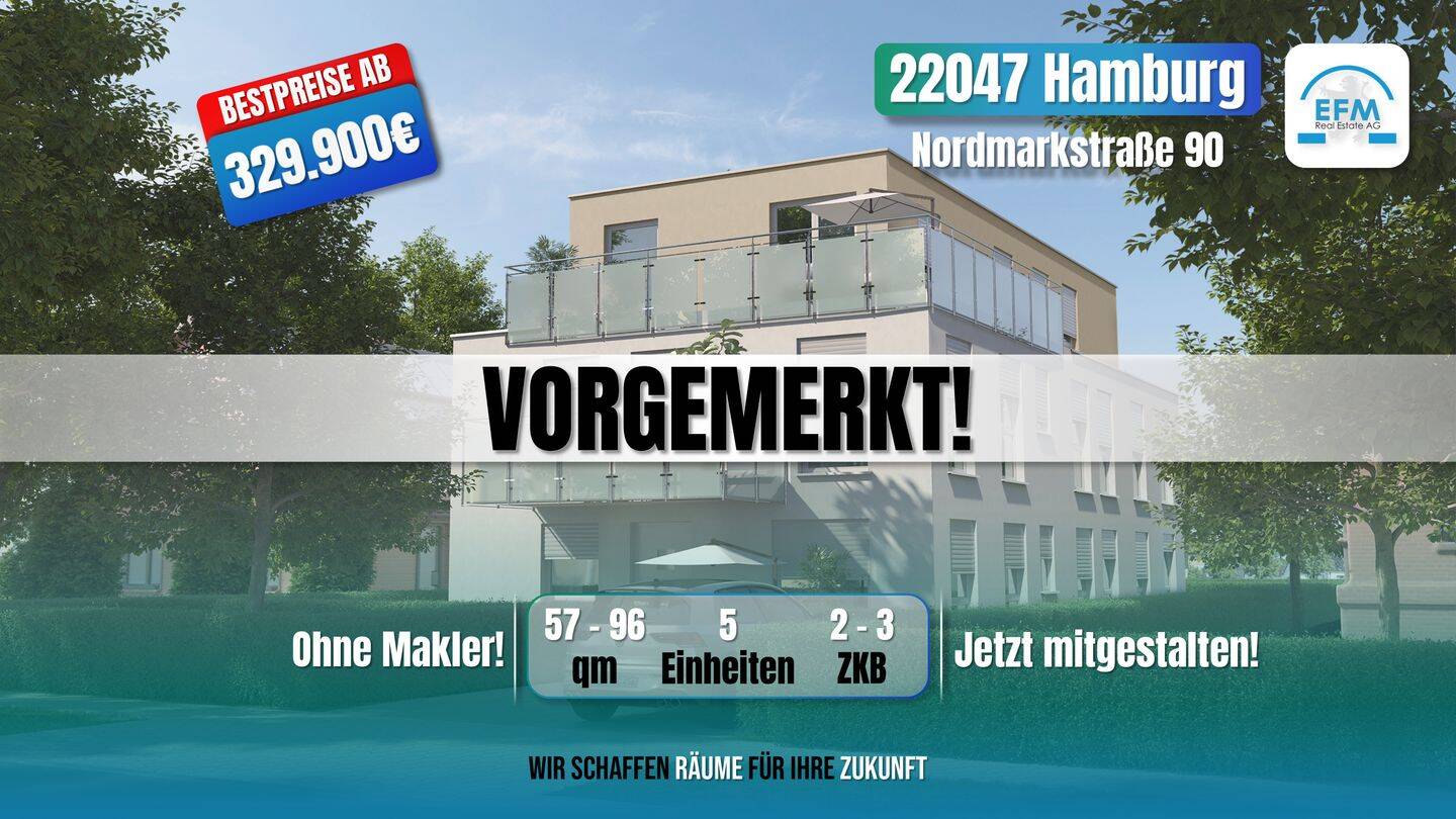 ++BESTPREIS++ MIET-/ENERGIESPAREND 2 ZKB Neubau Energieeffizienz A+, 22047 Hamburg (Wandsbek Bramfeld Tonndorf)