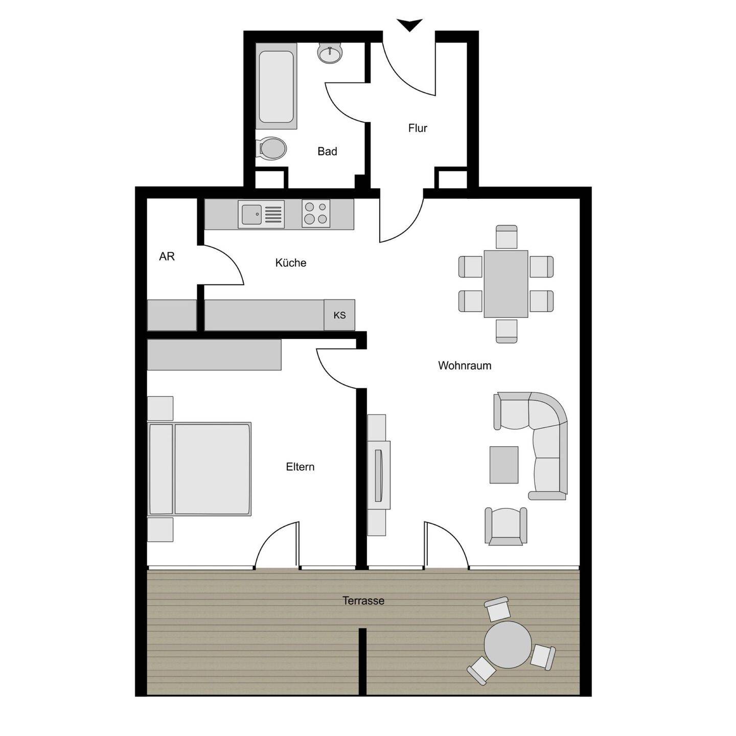 Helle 2-Zimmer-Wohnung mit großem Südwest-Balkon, Aufzug und Keller in Bochum-Querenburg, 44801 Bochum (Querenburg Stiepel Wiemelhausen)