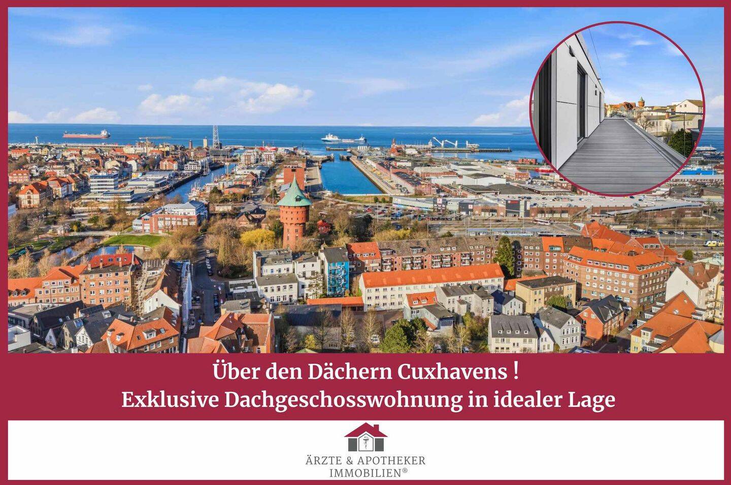 Über den Dächern Cuxhavens – Exklusive Dachgeschosswohnung in idealer Lage, Garage inklusive, 27472 Cuxhaven