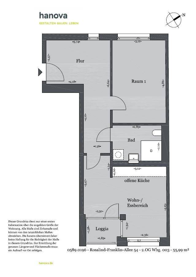 Schöne 2-Zimmer-Wohnung in Kronsrode, 30539 Hannover