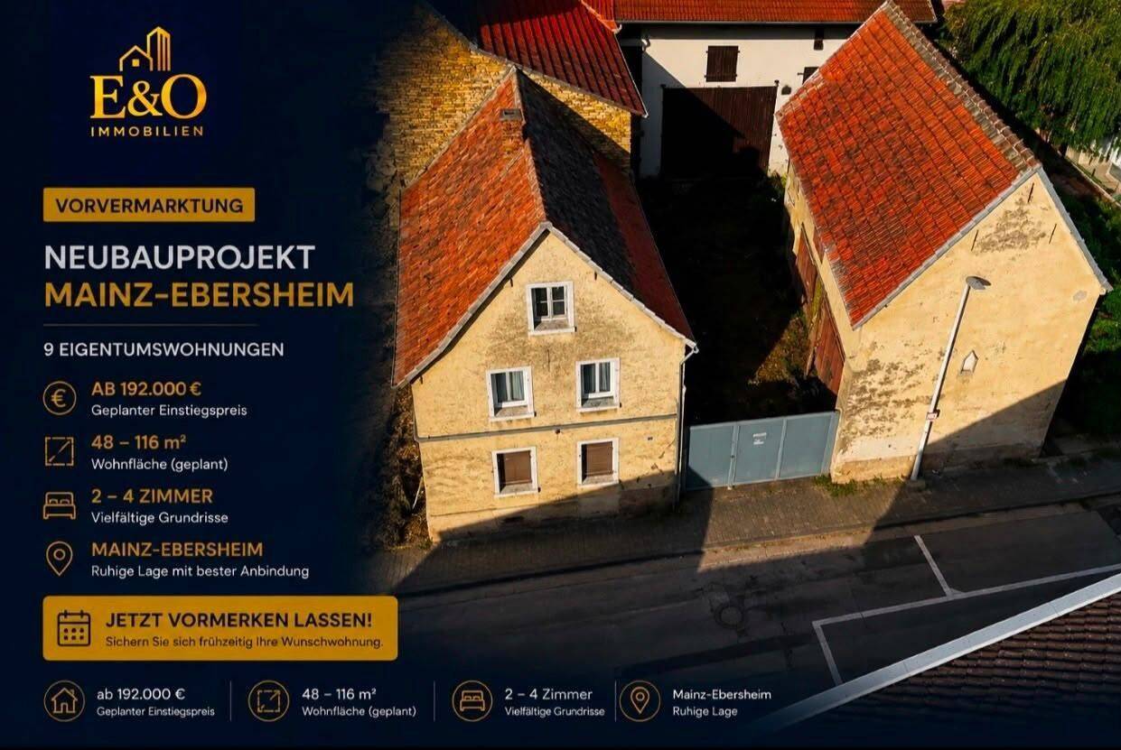 Modernes Wohnen in Mainz-Ebersheim Jetzt unverbindlich vormerken, 55129 Mainz (Bretzenheim Ebersheim Hechtsheim)